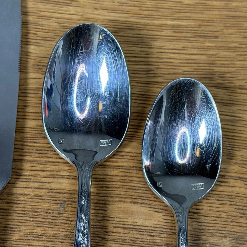 Retroneu Tuileries Leaf Garden Flatware 5 Piece Place Setting Dinner Service